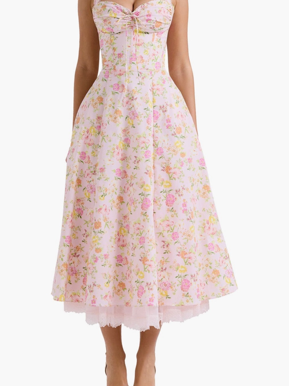 House of CB Pink Floral Midi Dress